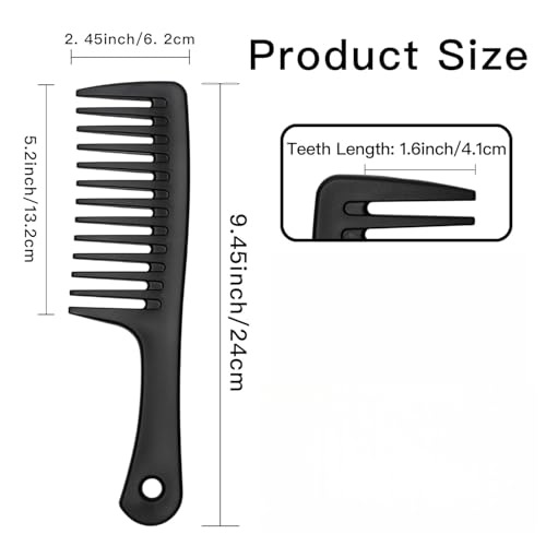 Peine grande negro de dientes anchos para cabello rizado miniatura 3