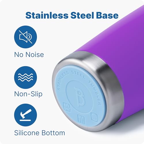 Image of 20 oz Insulated Tumbler with Handle Stainless Steel Travel Coffee Mug with Lid and Straw, Double Wall Tumbler Cups for Women and Men, BPA Free (Purple)