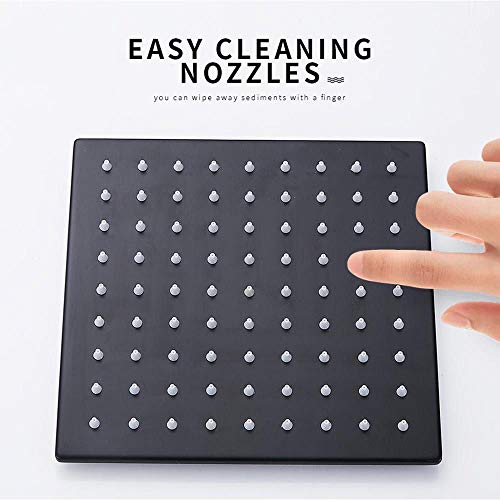Mitigeur de douche effet pluie noir pour plafond de salle de bain - 4