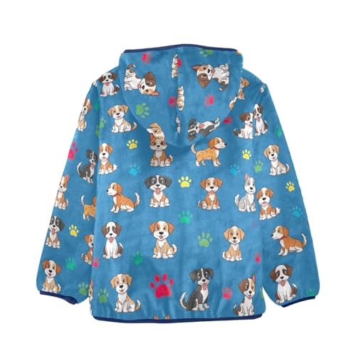 CHIFIGNO Cute Dogs Blue Toddler Snow Jacket, Boy Hooded Jacket Soft for Fall Winter Spring 3T2