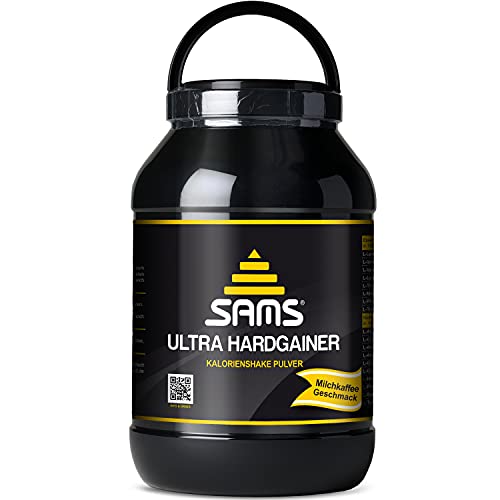 5000 Kalorien pro Tag – Mass Weight Gainer mit Whey Protein Isolat Pulver – Aufbaunahrung für maximale schnelle Gewichtszunahme – Muskelaufbau & Masseaufbau SAMS Ultra Hardgainer (Milchkaffee 2250 g)