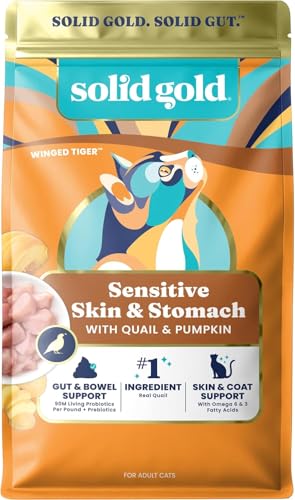 Solid Gold Sensitive Stomach Dry Cat Food - Grain Free Gluten Free Sensitive Stomach Cat Food for...