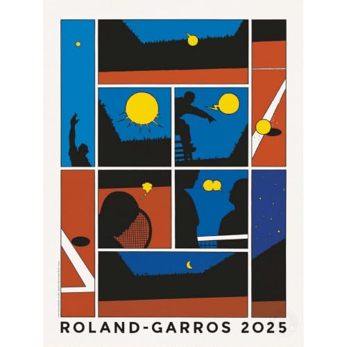 Poster Roland-Garros Paris 2025 officiel au format de 50x70cm