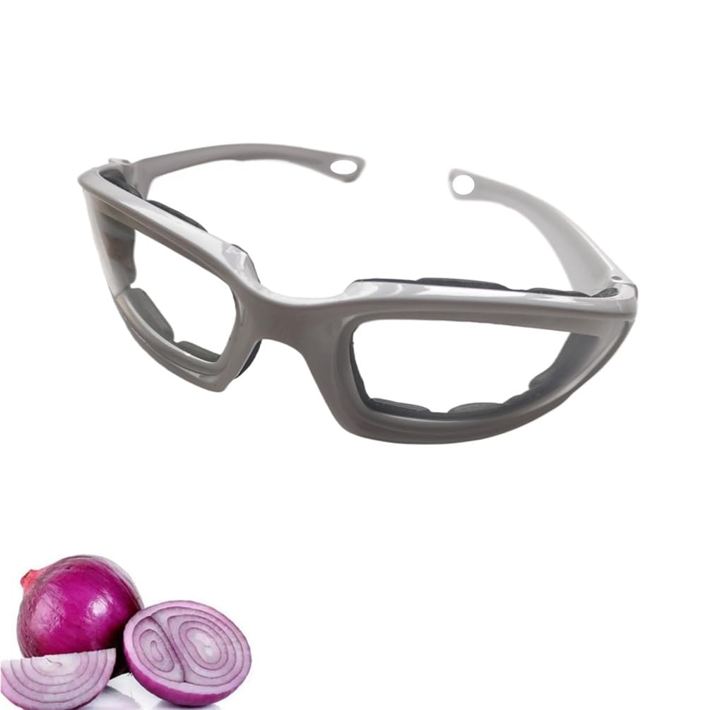 Honkenda Anti-tear Onion Goggles Tear Free Over Glasses for Men Women, Antisplash Onion Goggles for Chopping Eye Protection Protector Safety Goggle for Kitchen Cooking Splashing Oil (White)