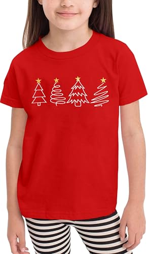 Image of Christmas Tree Shirt for Toddler Boys Girls Merry Christmas T-Shirts Short Sleeve Holiday Tee Xmas Gift Tops