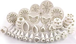 M MOACC Cake Tools 36 Piece Fondant Cake Cookie Plunger Sugarcraft Flower Leaf Butterfly Heart Shape Decorating Mold DIY Icing Plunger Tools