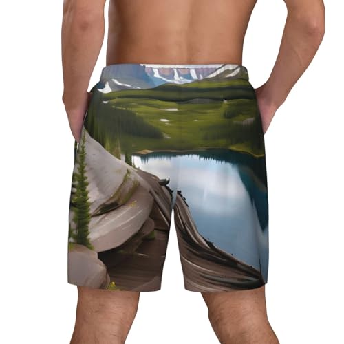 Glacier National Park Print Men Hawaiian Shorts Quick Dry Swim Trunks Surfing Beach Vacations Summer Activity4