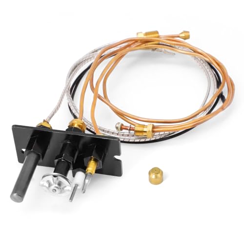 10002265 Propane Gas Pilot Assembly Kits For Majestic, Temco, Vermont Castings, Monessen Gas Stove & Fireplaces, SRV10002265 3-Way Pilot Assembly with Thermocouple Thermopile Replacement Parts