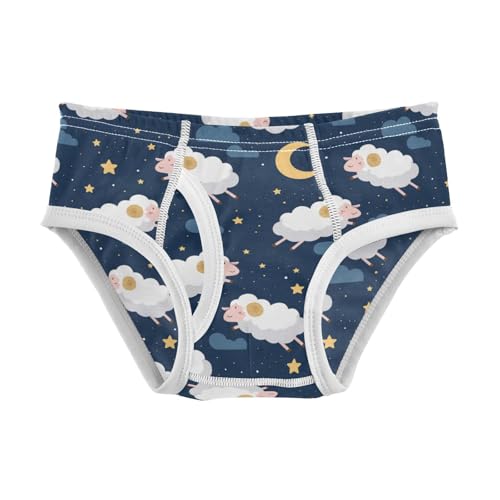 Wusikd Sheep Night Sky Boys' Underwear Cotton Clouds Star Boys Briefs Soft Toddler Underwear 2T