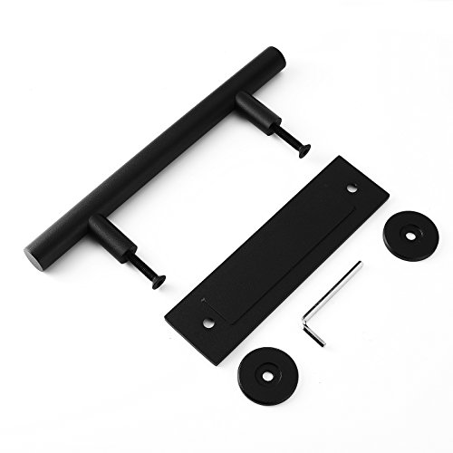 Preisvergleich Produktbild Schwarzer Edelstahl-Schiebetürgriff zum Ziehen und Bündigen, beidseitiger Griff