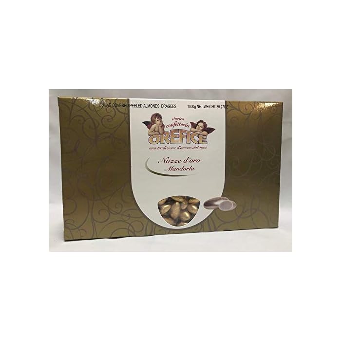 Buy Orefice GOLD WRAPPED Sugar Covered Peel Almonds Candy Dragee Gluten