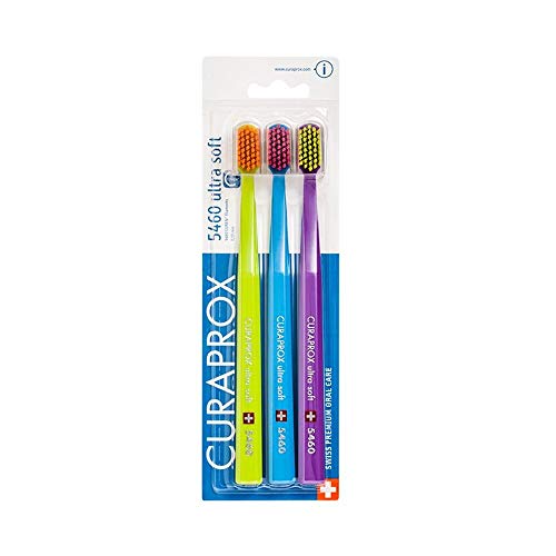 Leve Mais Pague Menos: 3 Escovas Dentais Curaprox CS5460 - Branco, Vermelho e Preto