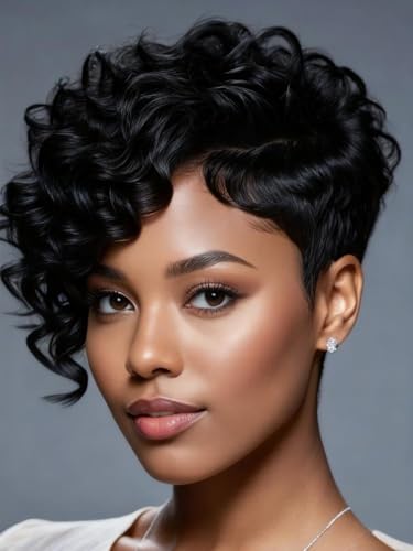Unipearl Pixie Cut Wig Human Hair Short Pixie Cut Wigs for Black Women...