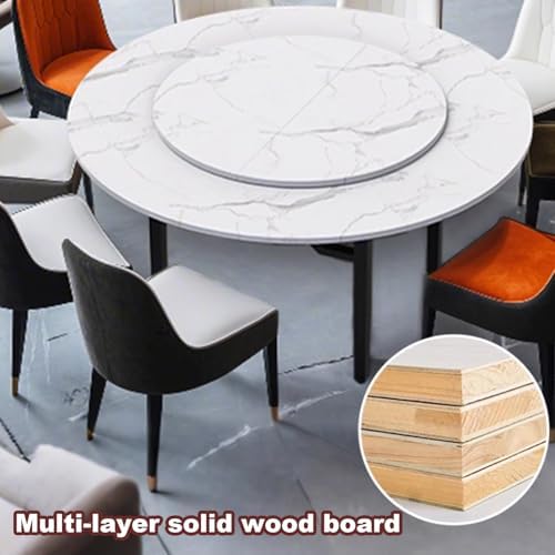 Foldable 2-Fold Round Table Top Extender - Wooden Replacement for Indoor/Outdoor Patio Tables, 90cm (35.4in) Temporary Table Top, Easy to Install