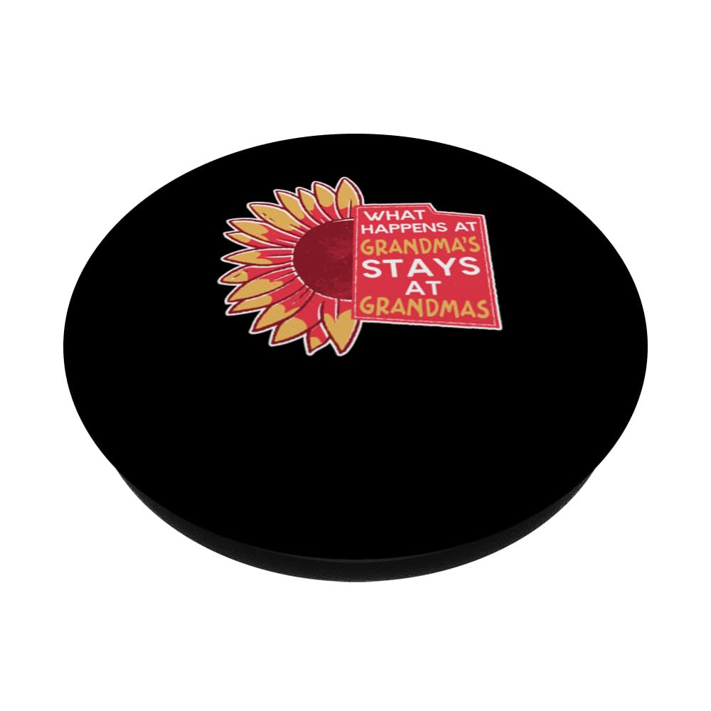 What Happens At Grandma's Stays At Grandma's PopSockets Swappable PopGrip, Black - Image 2
