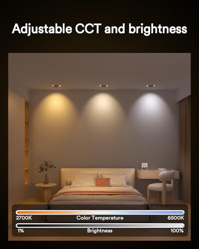 Image of Lumary 4 Inch Smart Gimbal Recessed Lighting with RGB Night Light 4 Pack