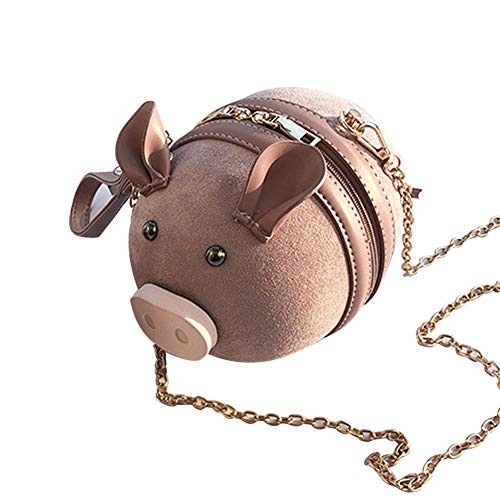 globalqi-homeland Bolso de Cadena Diagonal del Cilindro de la PU del Bolso de Las señoras de la PU del Bolso Salvaje Lindo del Cerdo