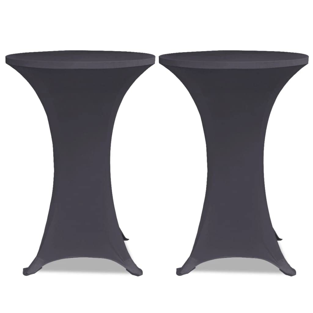 Stretch-Tischhussen 4er Set Anthrazit für Stehtische bis 120 cm Höhe elastisch pflegeleicht