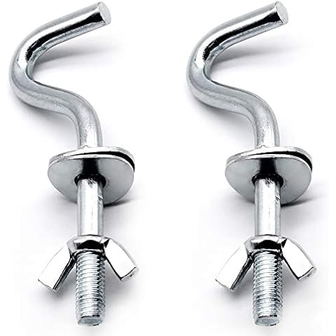 Zinc Heavy-Duty Replacement Hooks Holding Hammock Fit 3/8 Inch Dia. 1-1/4 to 2 Inch Long Hole on Hammock Stand - 2 Packs Cover