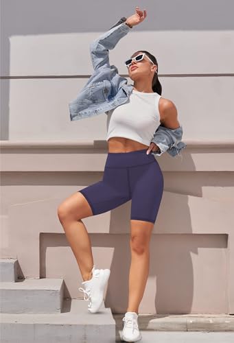 Image of Cycling Shorts for Women | High Waist Activewear Shorts | Knee Length Shorts | Workout Shorts for Women | Yoga Shorts