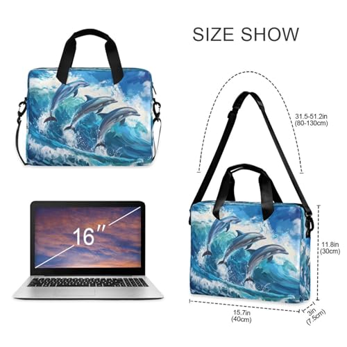 Bolsa para Laptop con diseño de delfines y olas miniatura 4