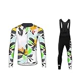 UGLY FROG Plaid-Malerei Designs Winter MTB Radtrikot Set Pro - Thermo Fahrradhose Lang Pro + Thermo Fahrradtrikot Langarm Pro - Windstopper - Atmungsaktiv - Warm - Reflektoren-Rennrad