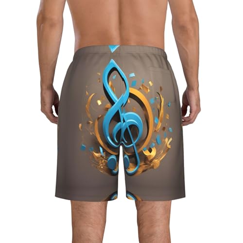 Music Note Print Stylish Beach Shorts Swim Trunks Lightweight Breathable Summer Outdoor Activities3