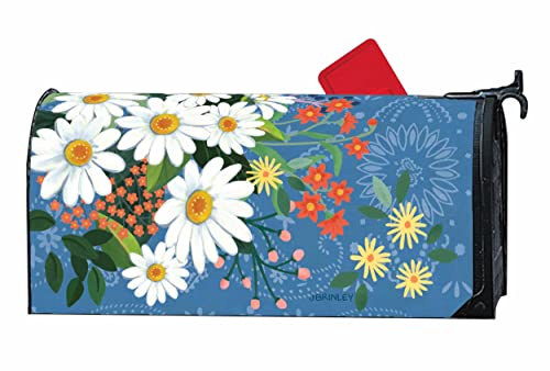 Image of Studio M Bandana Daisies Decorative MailWrap, The Original Magnetic Mailbox Cover, Made in USA, Superior Weather Durability, Standard Size fits 6.5W x 19L Inch Mailbox