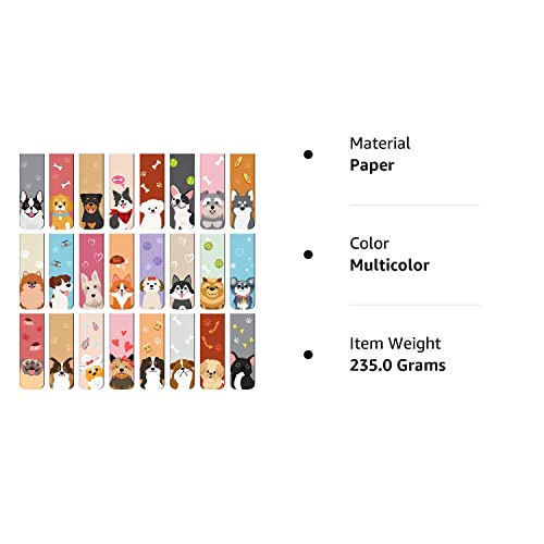 48 Pcs Magnetic Bookmarks Cute Dogs Cats Magnetic Page Markers Puppy Magnetic Page Clips Bookmarks Pet Magnet Book Markers For Kid Students Teacher Reading Supplies Party Favors, 24 Designs (Dog) #TOP7