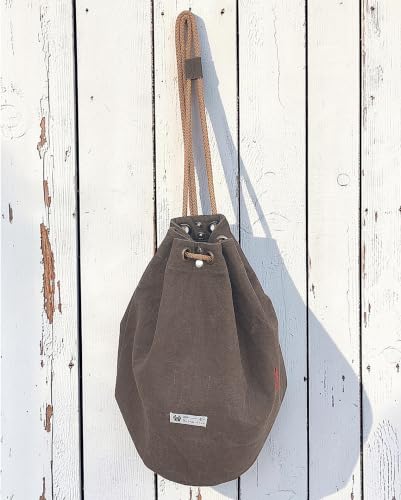 Image of The House of tara Distressed Canvas Backpack /Rucksack for Unisex | 20 Litres | Casual Cotton Bag with Spacious Compartment & Drawstring Strap | Suitable for Everyday Essentials