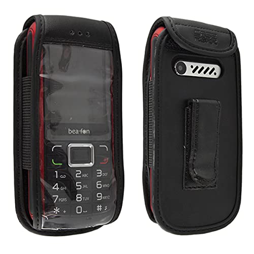 caseroxx Leather-Case with belt clip compatible with Bea-fon AL560 made from genuine leather