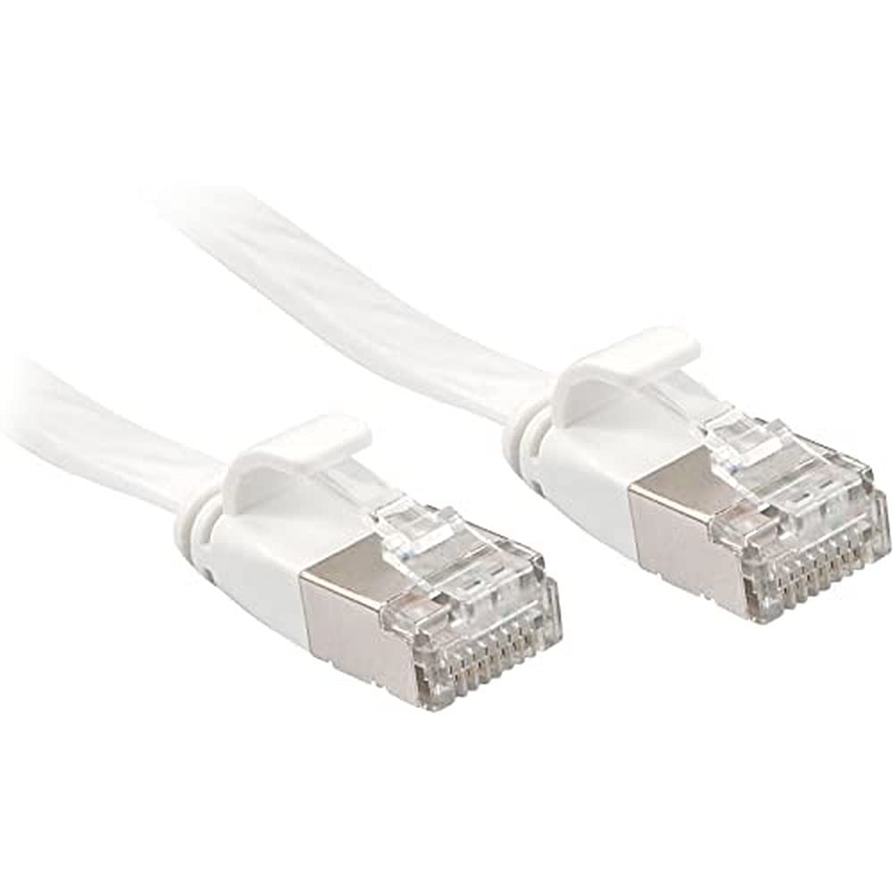 LINDY 47541 Cat.6A U/FTP Flat Network Patch Cable, White, 1m