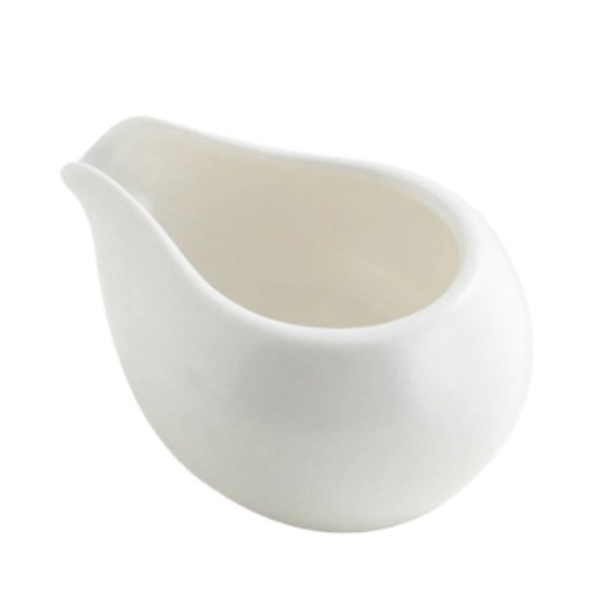 Salsiera per salsa per condimenti per insalata, salsa a bocca affilata, tazza per latte, latte, caffè, serbatoio per latte in ceramica, per cucina e ristorante (bianco)
