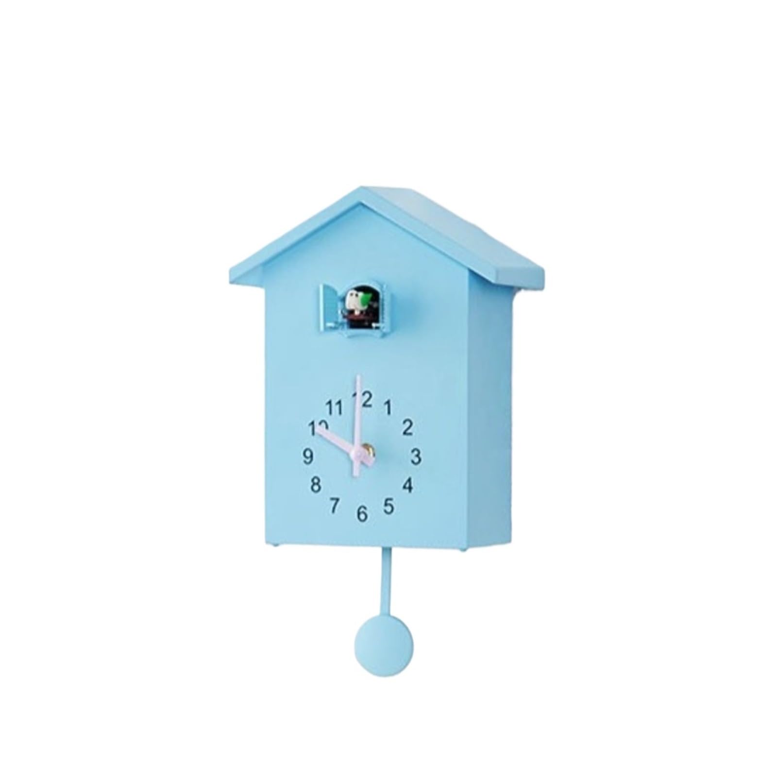 GOXQIT 1 Pcs Interior Wall Clock Cuckoo Time Clocks Room Decorations Digital Hourly Aesthetic Design Noiseless Timepiece For Living Room(Blue)