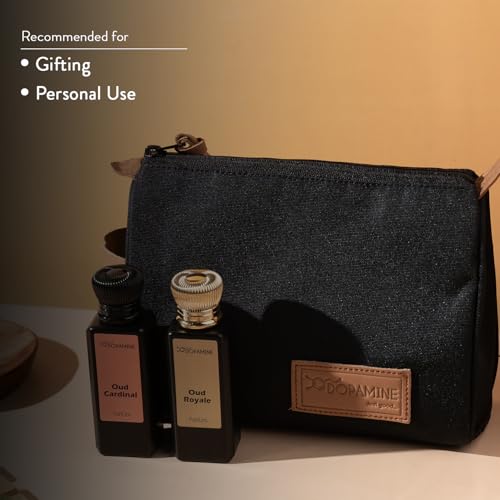Image of Dopamine Oud Trinity Unisex Perfume Combo for Long lasting Smell | Luxurious Fragrance Premium Oud Perfumes for Men & Women - With free Travel Pouch (50 ml X 3 Pack)