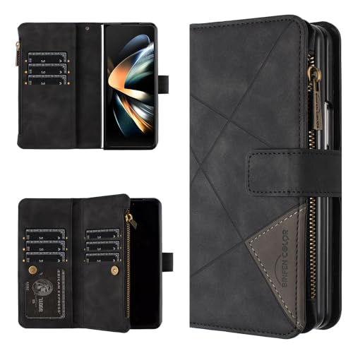 Coque Samsung Galaxy Z Fold6 noire antichoc à fente de carte magnétique