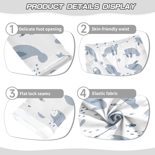 Girls Basic Leggings Baby Girls Pants Manatee Soft Footless Stretchy Tights Pants 4-10Y3