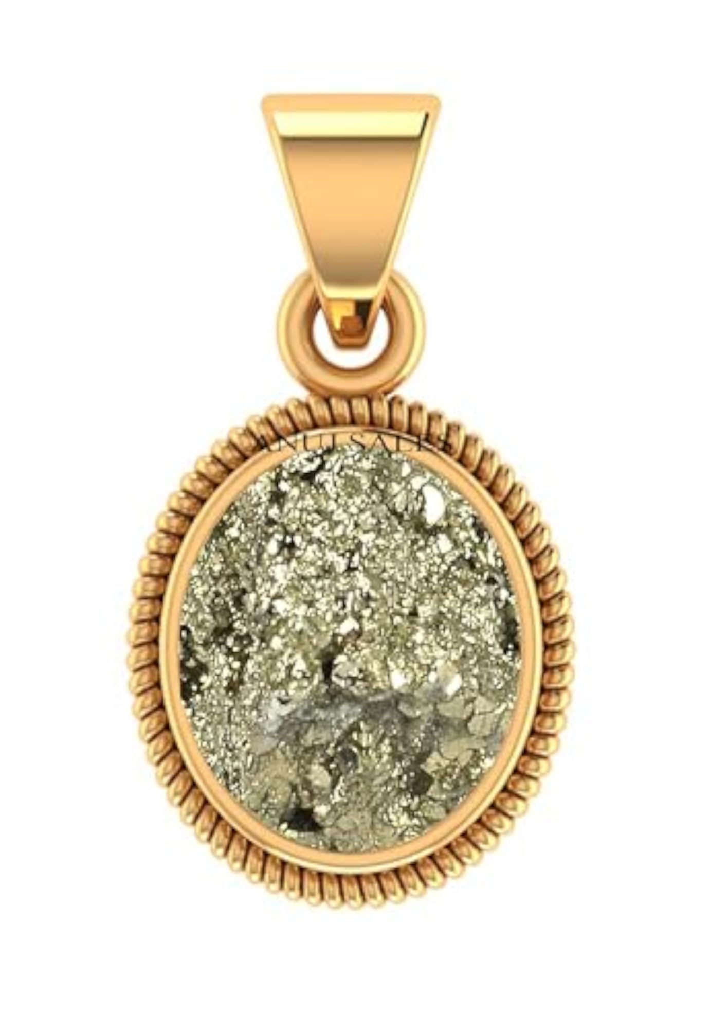 Natural Pyrite Pendant Necklace, Gold Plated Locket
