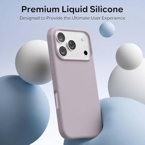 Image of DIZORO Compatible with (iPhone 17 Pro Max Case)(2025), Liquid Silicone 3 Layers Full Covered Soft Gel Rubber Phone Case,Shockproof Protective Cover with Anti-Scratch Microfiber Lining- Light Lilac