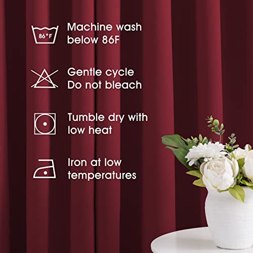 Homeideas Burgundy Red Blackout Curtains For Bedroom 52 X 84 Inch Length 2 Panels Set Room Darkening Bedroom Curtains, Soundproof Thermal Grommet Window Curtains For Living Room #TOP5