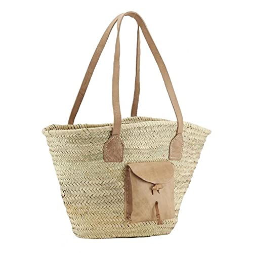 Sac à main en palmier naturel bandoulières cabas été femme spacieux