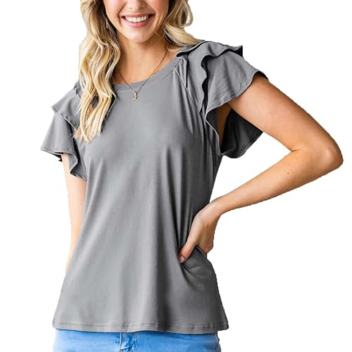Chemisier élégant col rond coupe hauts unis pour un style minimaliste