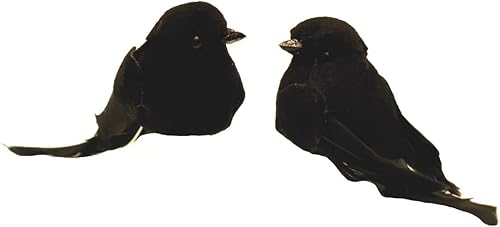 Miniatura 2 de Treasure Gurus - Mini cuervos negros góticos, 2 piezas, decoración de casa de muñecas de pájaro en miniatura para Halloween