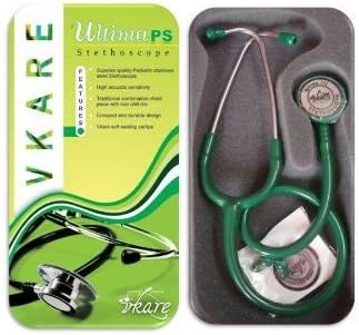 Pediatric Stainless Steel Stethoscope for Doctors Nurse Medical Students Practitioner Ultima PS (Green)