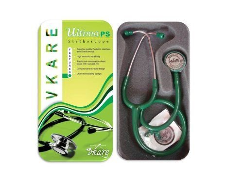 Pediatric Stainless Steel Stethoscope for Doctors Nurse Medical Students Practitioner Ultima PS (Green)