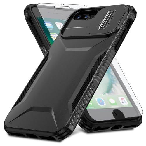 Coque iPhone 7/8 Plus avec cache caméra coulissant et écran