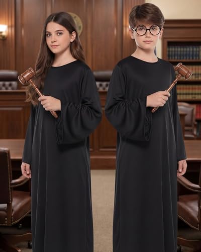 Disfraz Toulite Judge para niños, túnica negra unisex miniatura 3