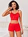 Avidlove Lingerie Sets For Women Sexy Sleepwear Lingerie Set Lace Trim Short PJ Set Soft Sleepwear Shorts 2 Piece Red S
