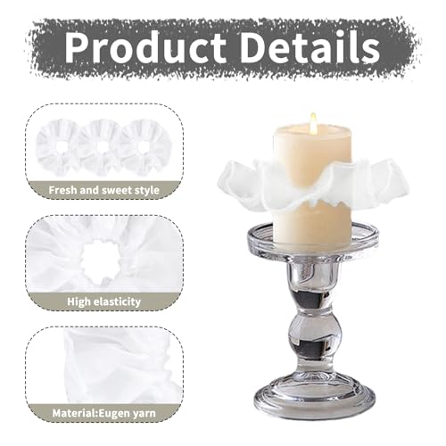 4 Stück tropfschutz kommunionkerze,Weiße Tüll tropfschutz taufkerze,tropfenfänger für kerzen,kerzenhalter kommunionkerze für Kommunionkerzen,Taufkerzen