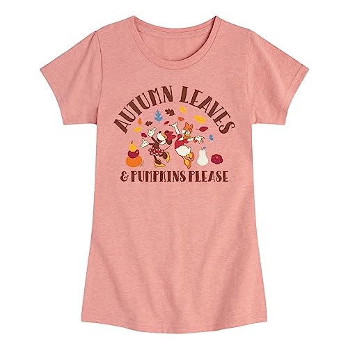 Disney - Mickey & Friends - Autumn Leaves and Pumpkins Please - Toddler and Youth Girls Short Sleeve Graphic T-Shirt